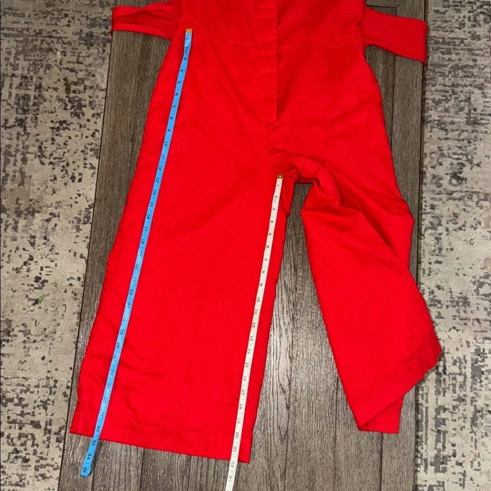 Banana Republic Sleeveless Button Front Jumpsuit Ultra Red
